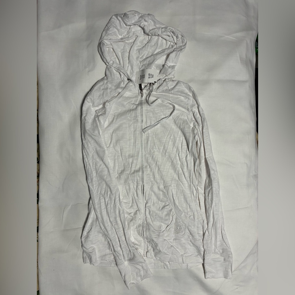 Revolution White Zip-Up Hoodie Sweatshirt